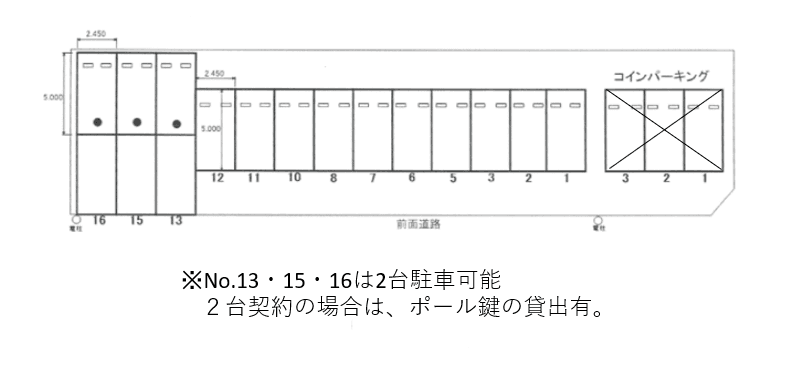 ブランドールパーキングNo.Ⅱの駐車配置図