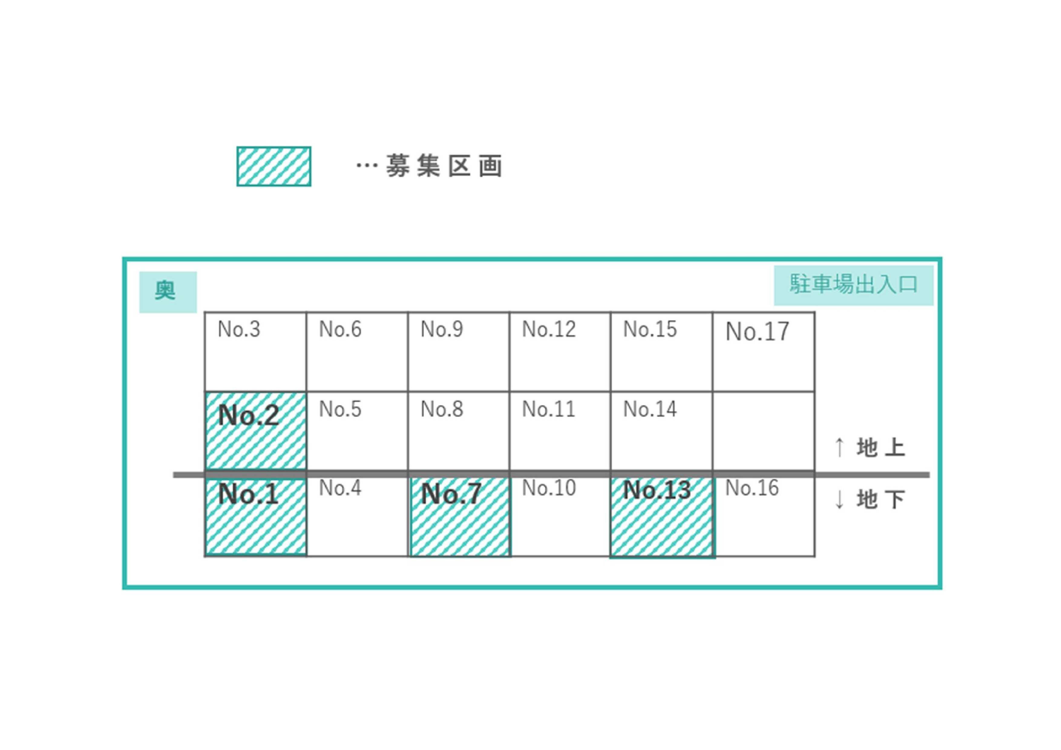 万代東１丁目駐車場の駐車配置図