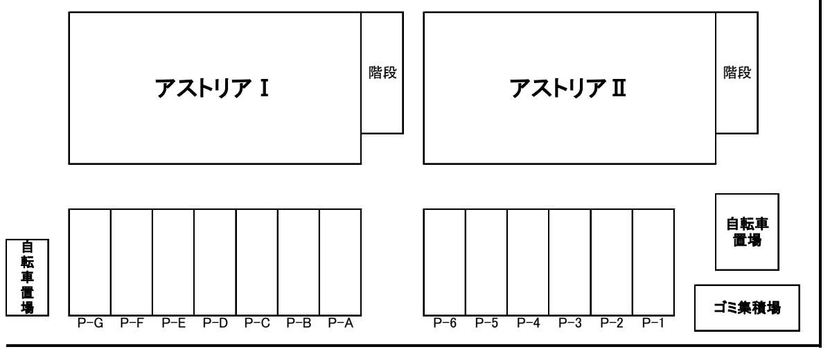 アストリアⅠ・Ⅱの駐車配置図