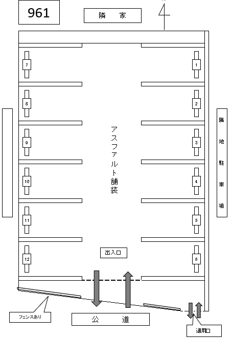 J-961の駐車配置図