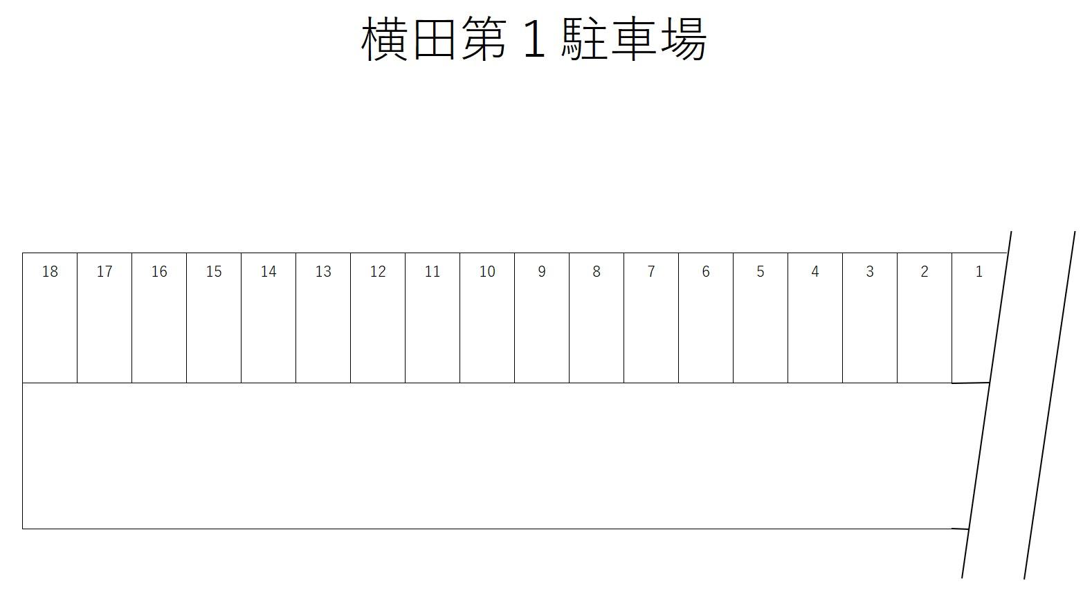 横田第１駐車場の駐車配置図