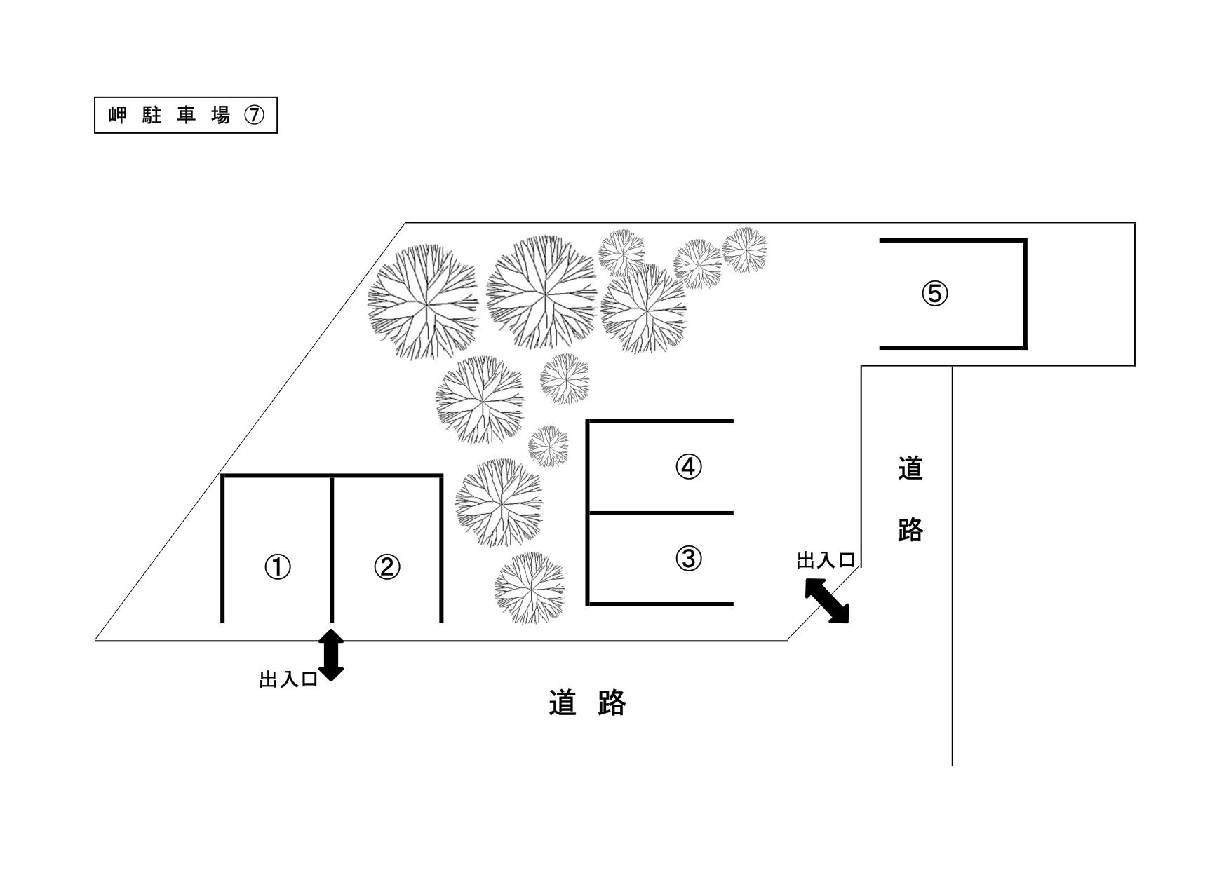 岬駐車場⑦の駐車配置図