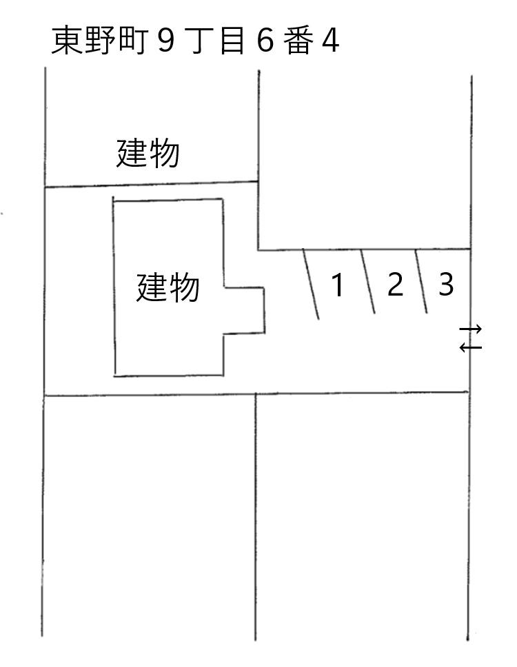 東野町９丁目６番４の駐車配置図