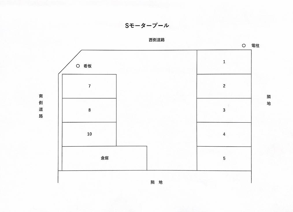 Ｓモータープールの駐車配置図