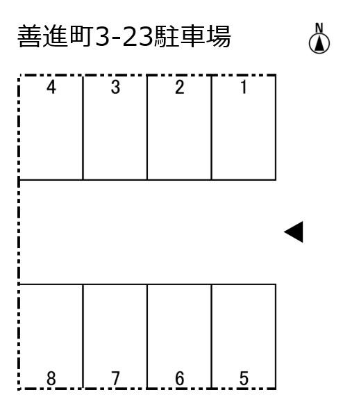 善進町3-23駐車場の駐車配置図