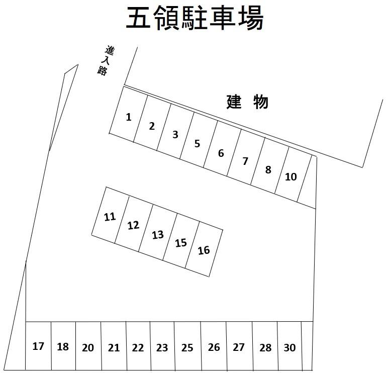 五領駐車場の駐車配置図
