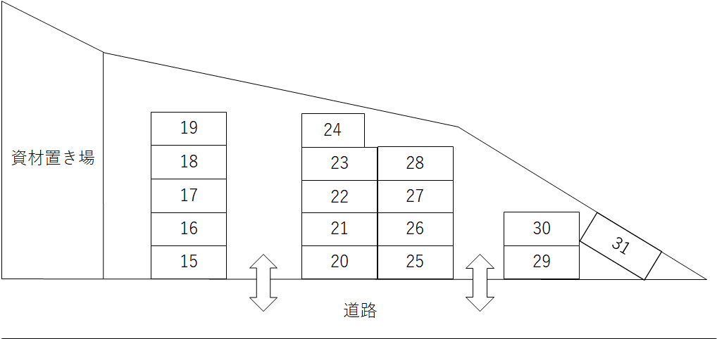 新倉パーキングの駐車配置図