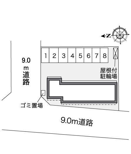 メルピーチＳＵＺＵ(35732)の駐車配置図