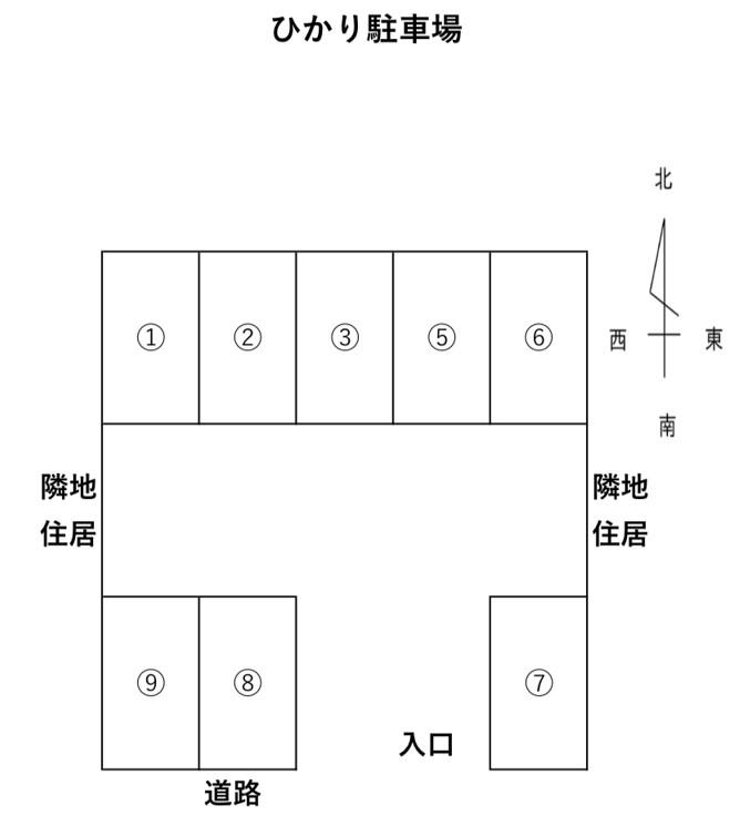 ひかり駐車場の駐車配置図