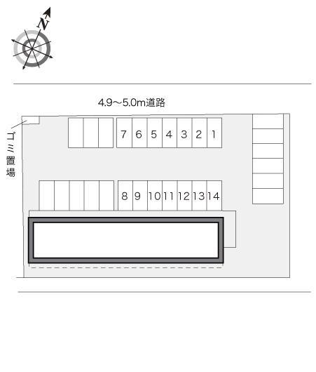 ソレイユ富益(17284)の駐車配置図
