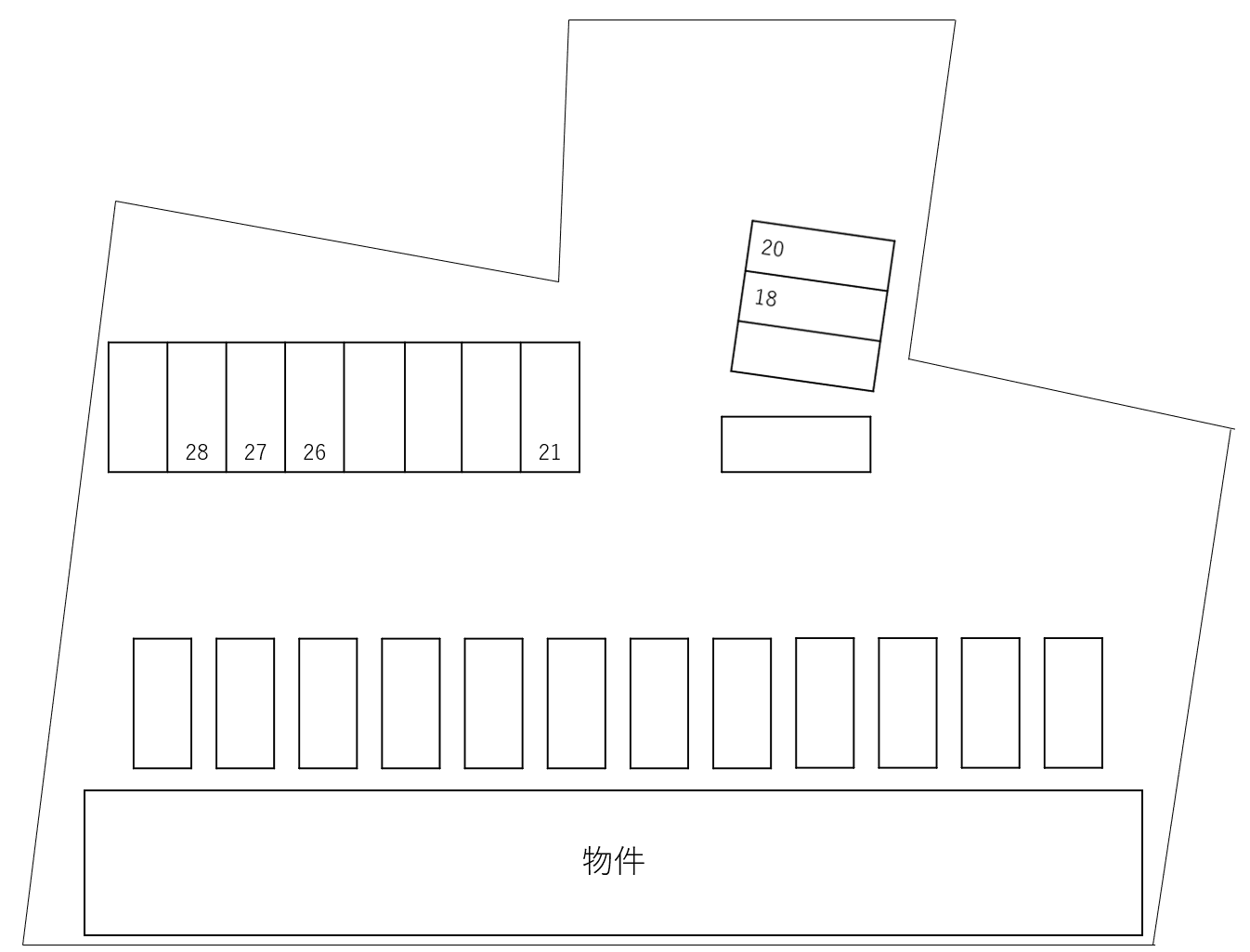 ガーデンソレイユＡ・Ｂ別駐車場の駐車配置図