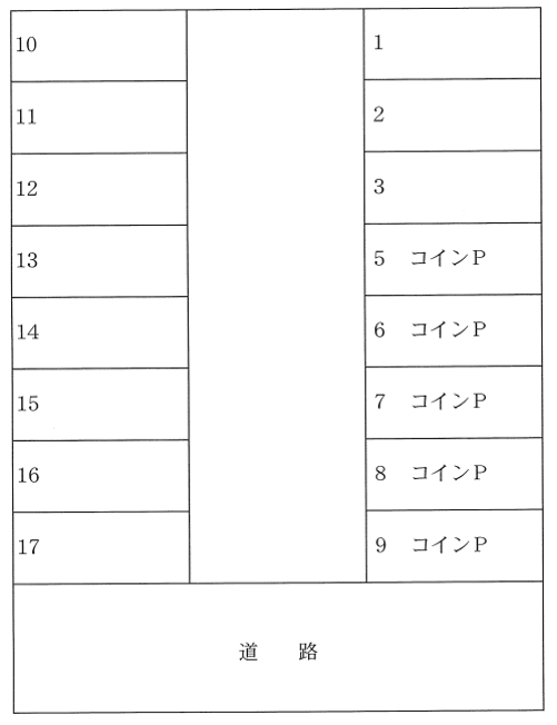 元町パーキングの駐車配置図