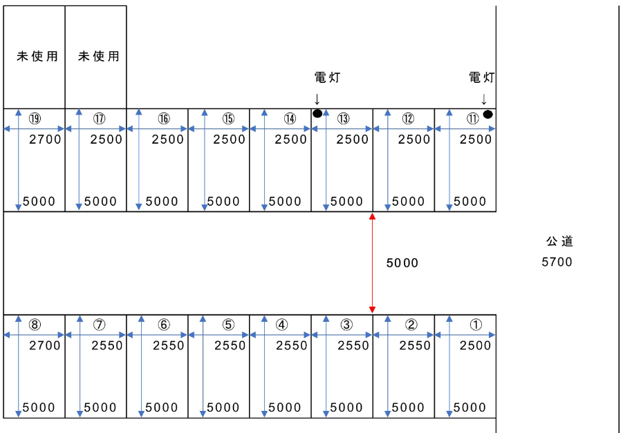 東糀谷１パーキングの駐車配置図