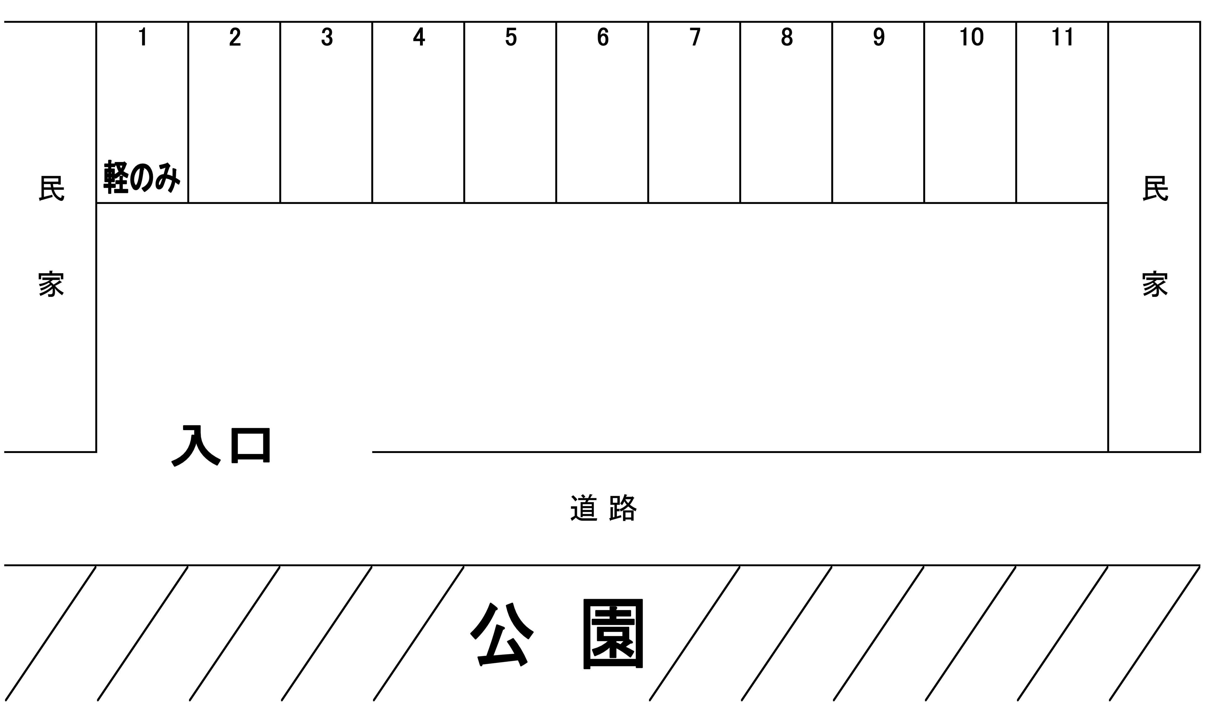 松崎第１駐車場の駐車配置図