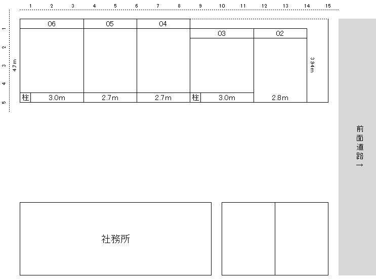 塩竃神社駐車場の駐車配置図