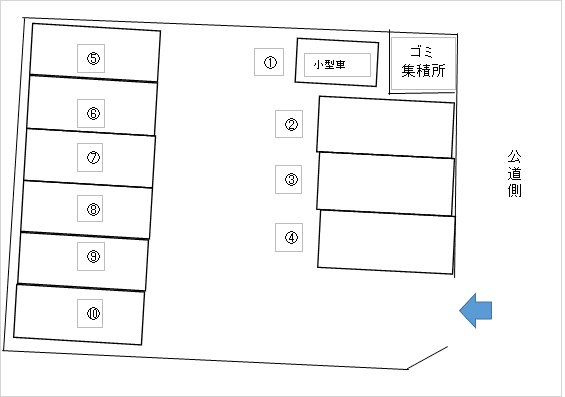 やまゆりパーキング１の駐車配置図