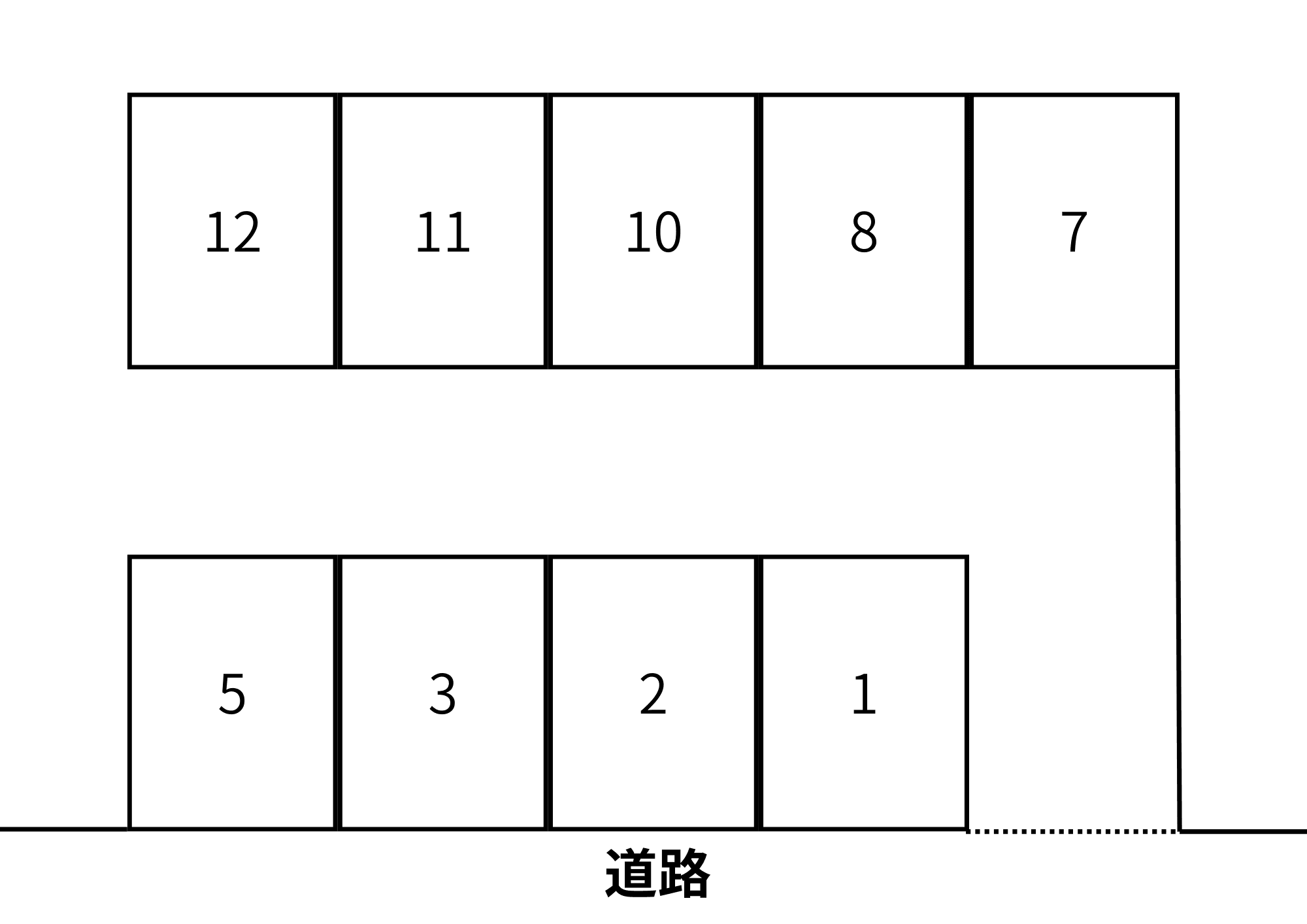 吉田ｶﾞﾚｰｼﾞの駐車配置図