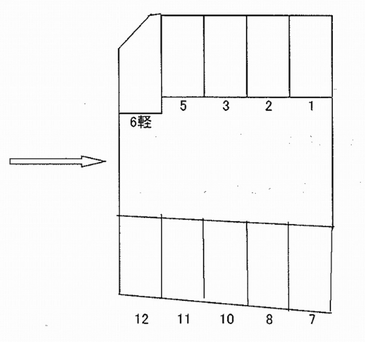 城南ガレージＮＯ、４の駐車配置図