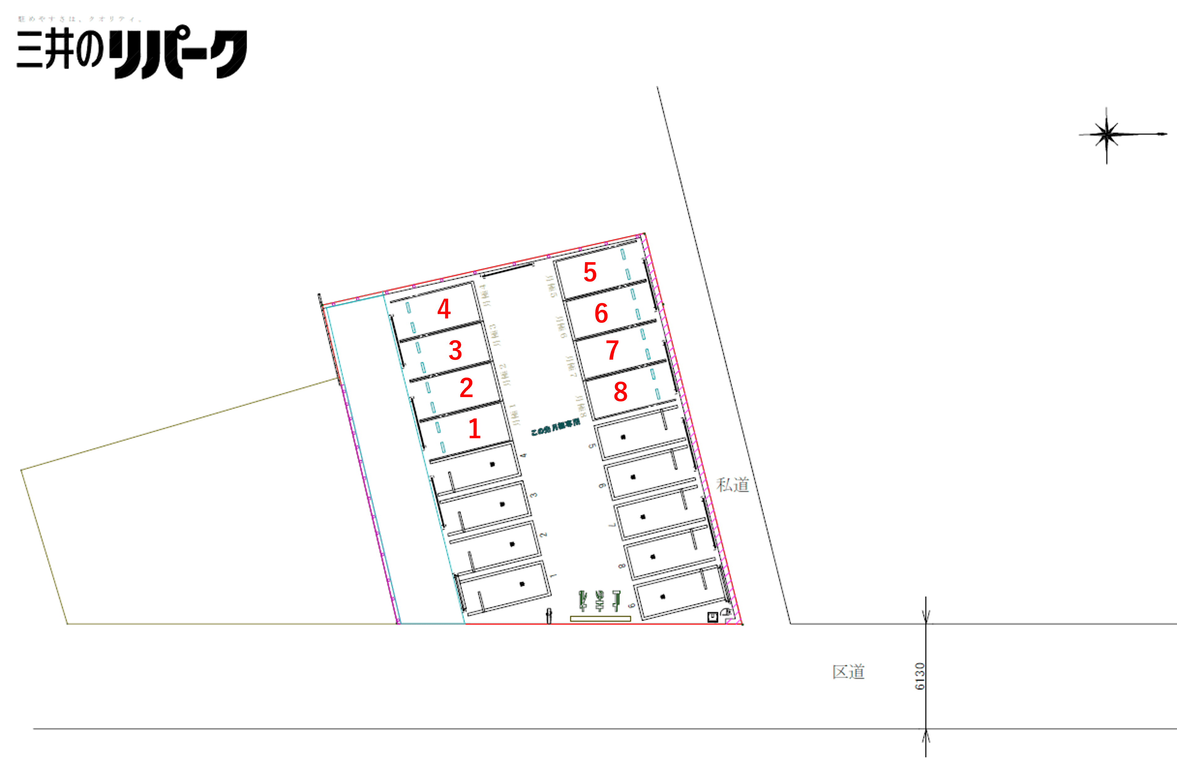 久が原５丁目第６の駐車配置図