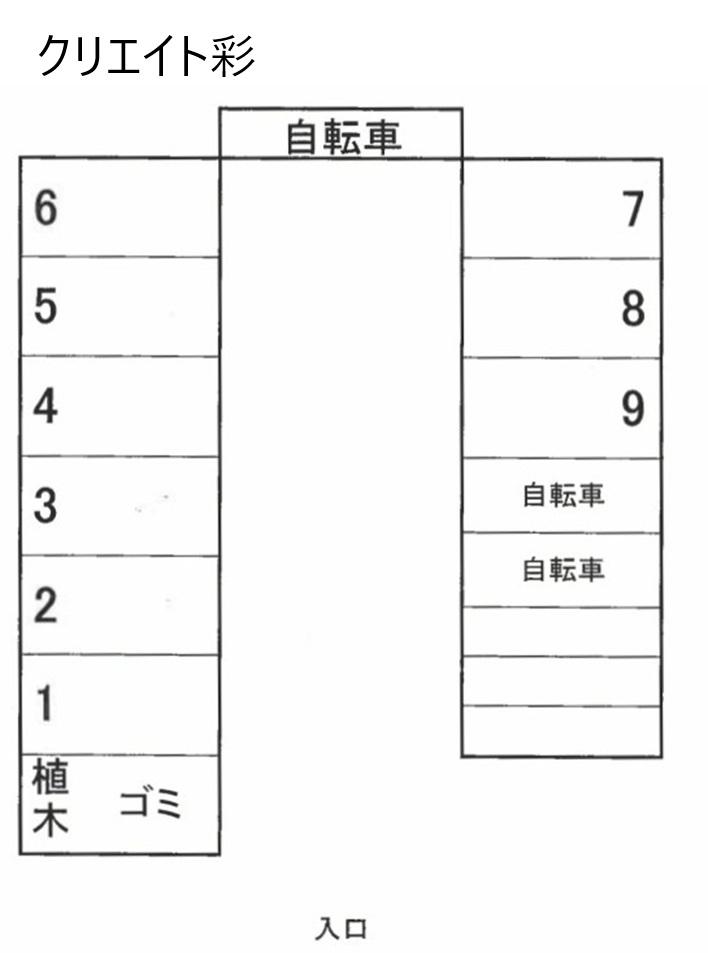 クリエイト彩駐車場の駐車配置図