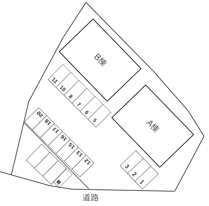 シルフィード　Ａ・Ｂ別駐車場の駐車配置図