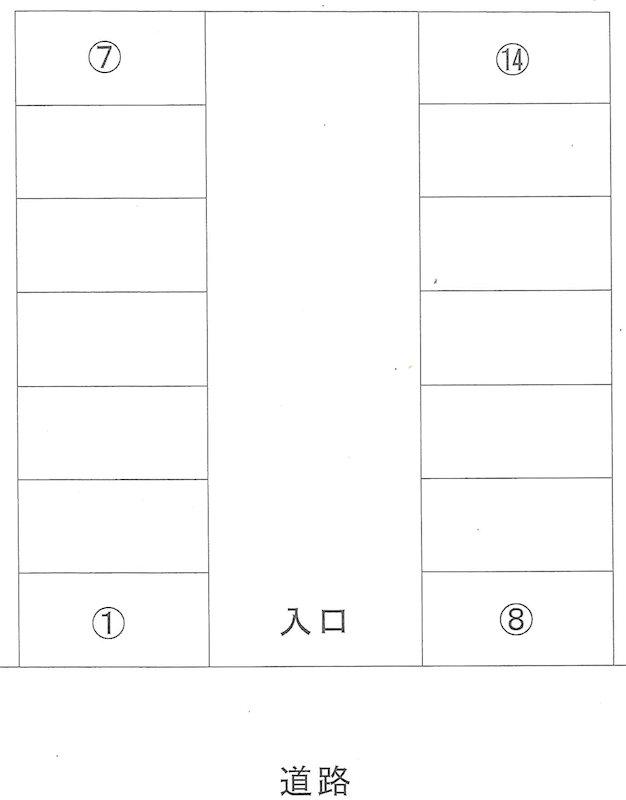 小林第２駐車場の駐車配置図