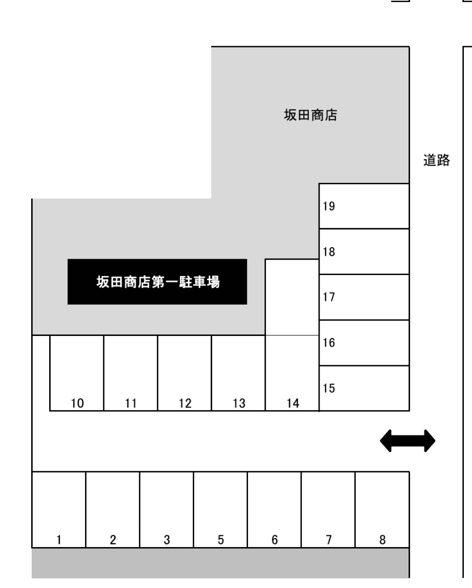 坂田商店第一駐車場の駐車配置図