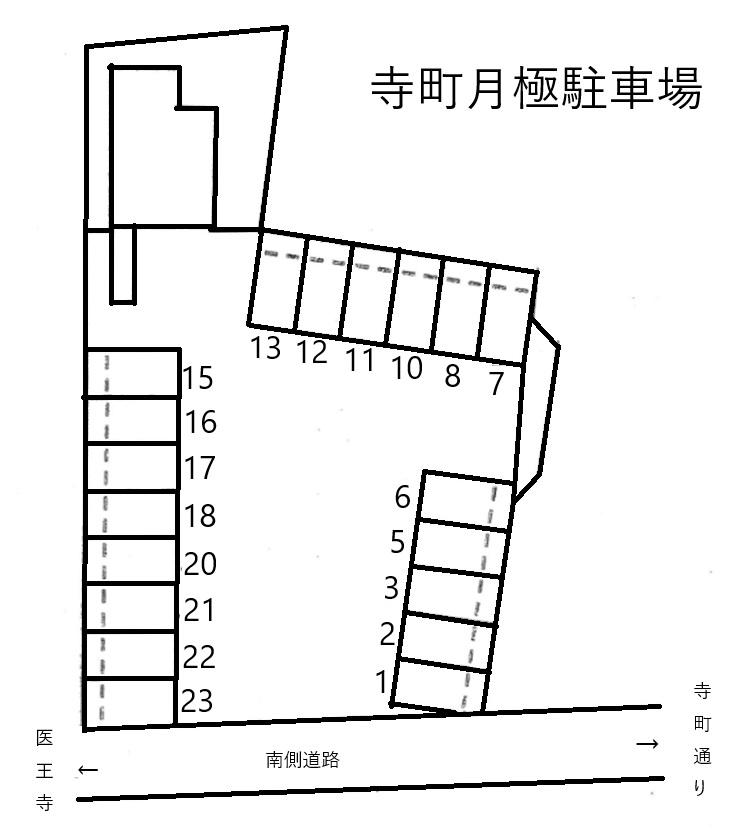 寺町月極駐車場の駐車配置図