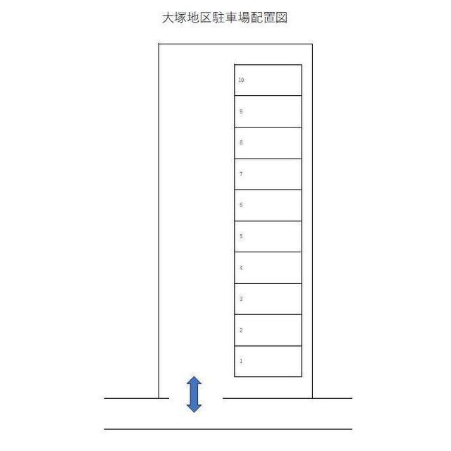 大塚地区駐車場（防犯カメラあり）の駐車配置図