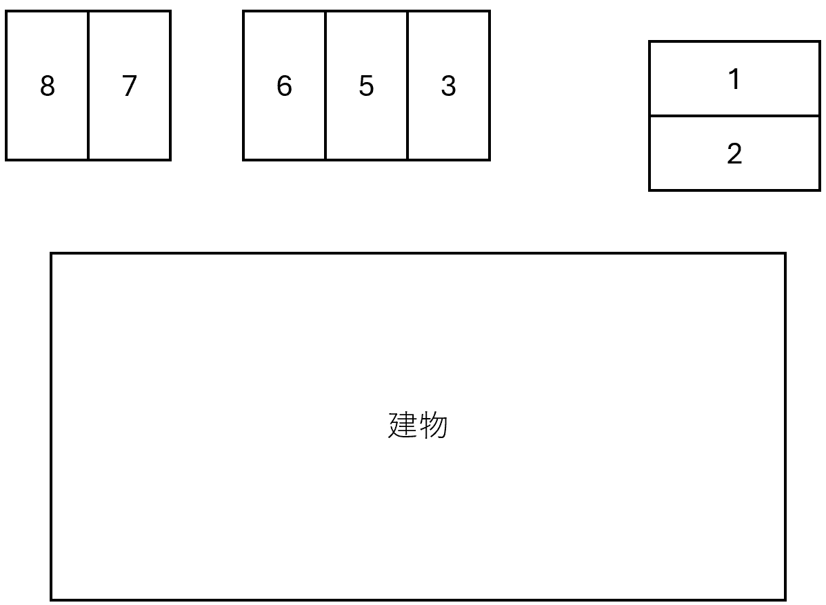 Quatre saisons駐車場の駐車配置図