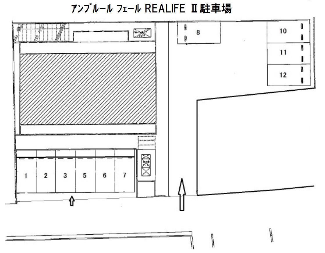 ｱﾝﾌﾟﾙｰﾙ ﾌｪｰﾙ REALIFE Ⅱ駐車場の駐車配置図