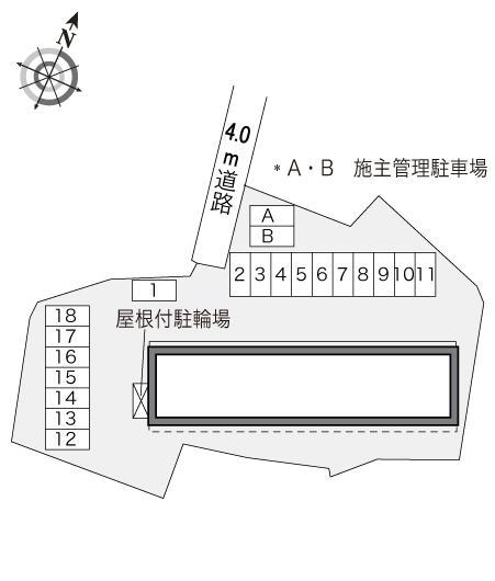 桑町Ⅱ(31480)の駐車配置図