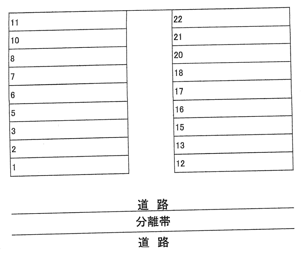 石垣東第一駐車場の駐車配置図
