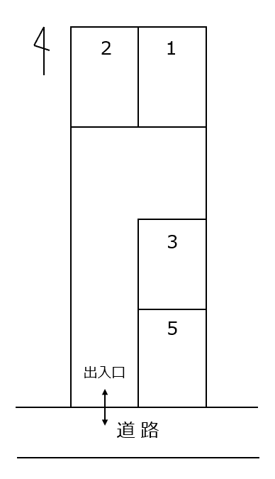 共和町3丁目12番20駐車場の駐車配置図