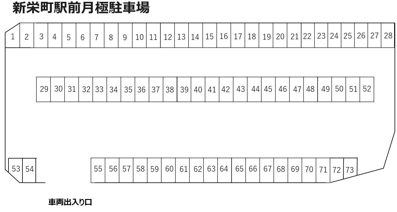 新栄町駅前月極駐車場の駐車配置図
