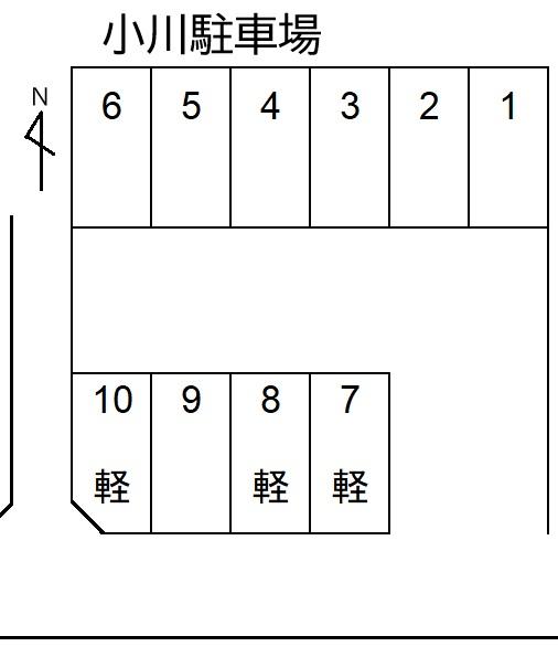 小川駐車場の駐車配置図