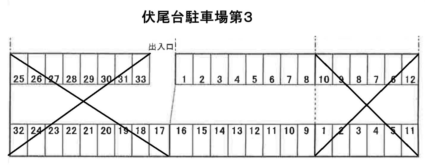 伏尾台駐車場第３の駐車配置図