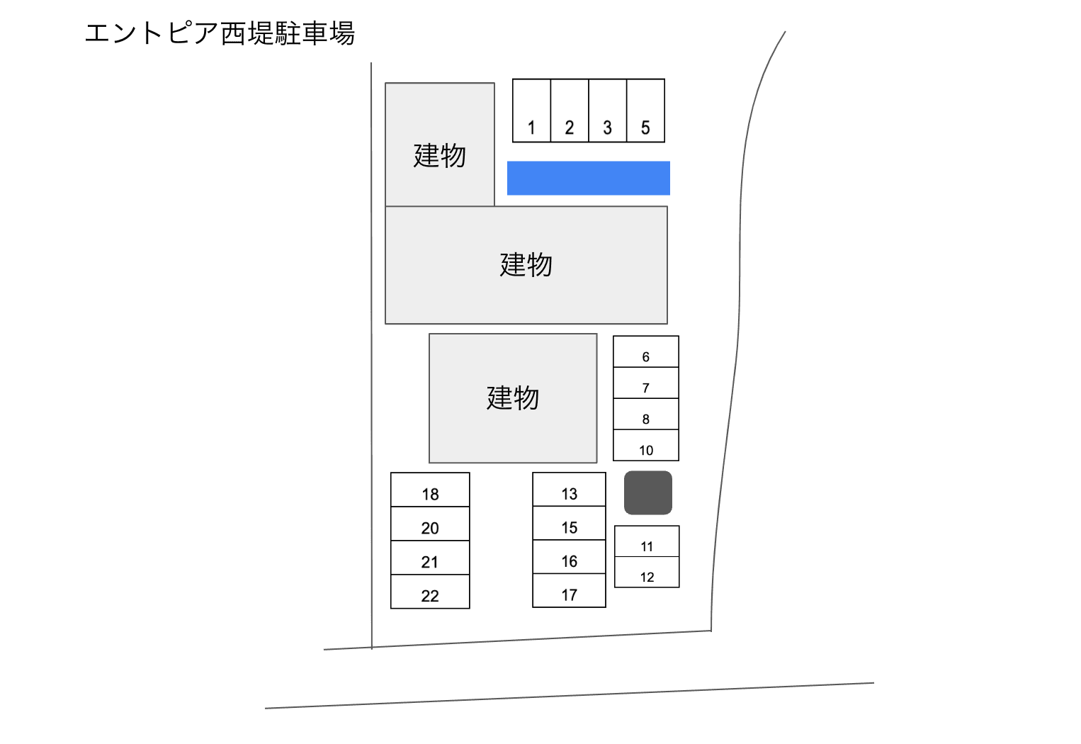 エントピア西堤駐車場の駐車配置図