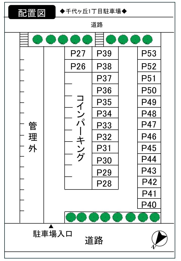 千代ヶ丘1丁目駐車場の駐車配置図