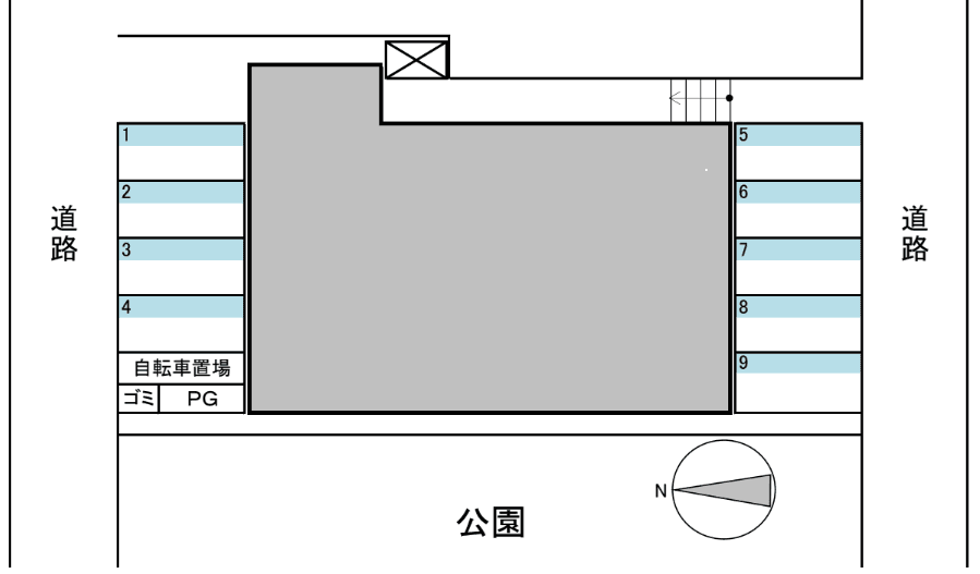 朝倉台パークハイツの駐車配置図