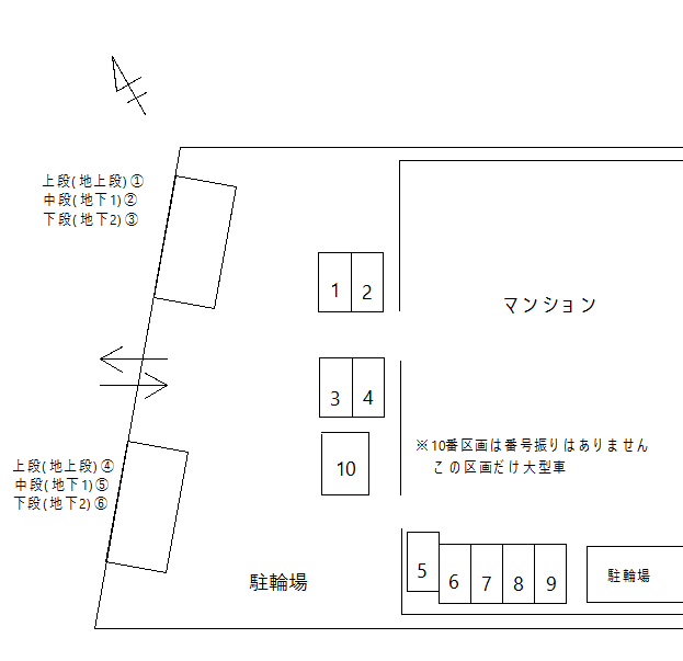 FKグランカーサ曳舟（原付）の駐車配置図