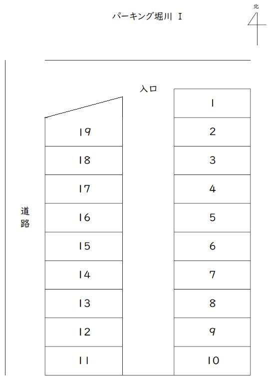 パーキング堀川Ⅰの駐車配置図