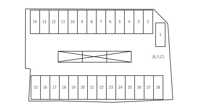 湯本駅前駐車場の駐車配置図