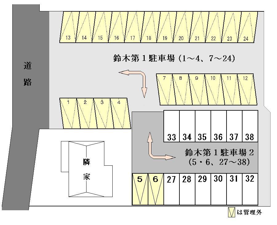 鈴木第１駐車場２の駐車配置図