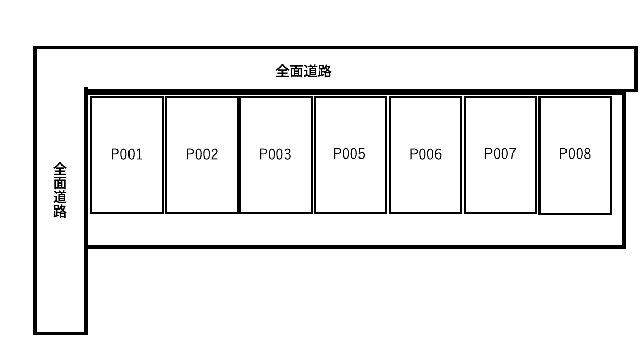 高柳町Ｔパーキングの駐車配置図