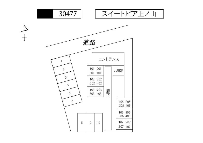スイートピア上ノ山の駐車配置図