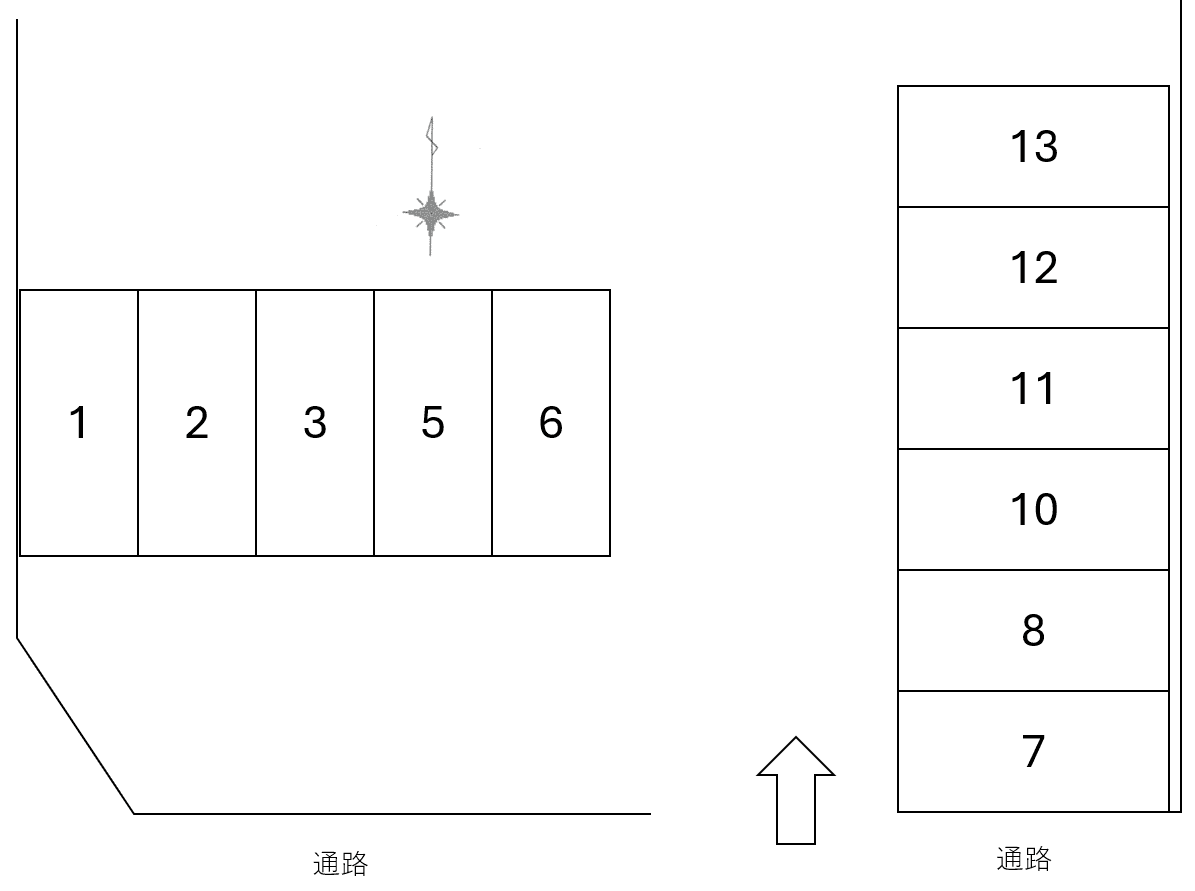 尾崎パーキングの駐車配置図