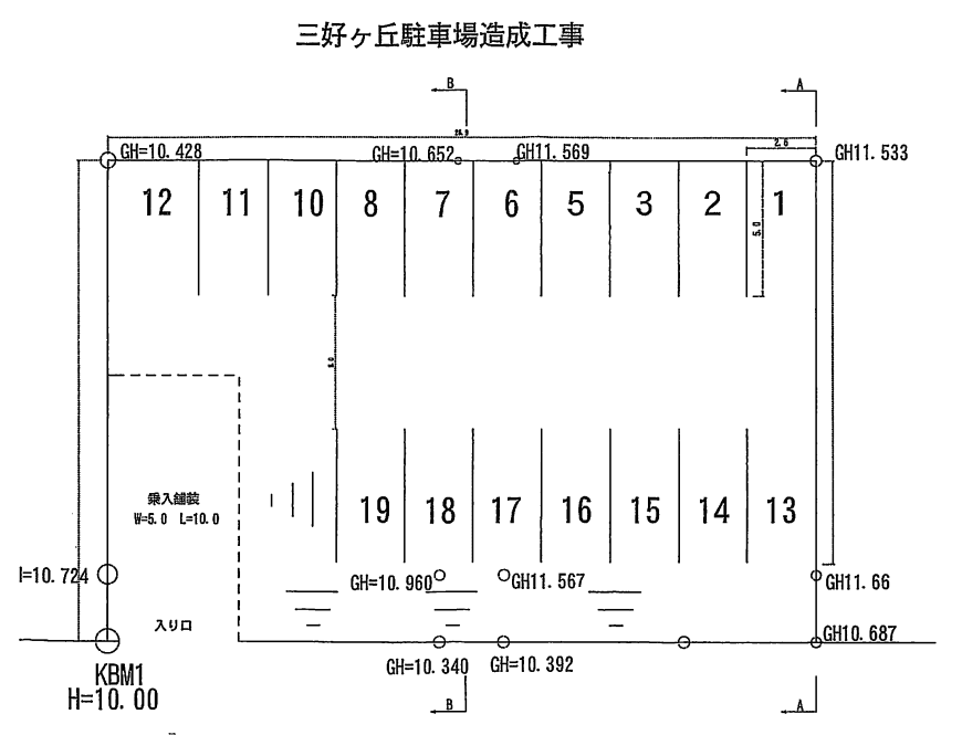 三好丘桜月極駐車場の駐車配置図