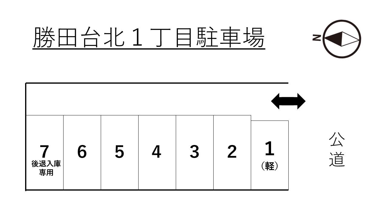 勝田台北１丁目駐車場の駐車配置図