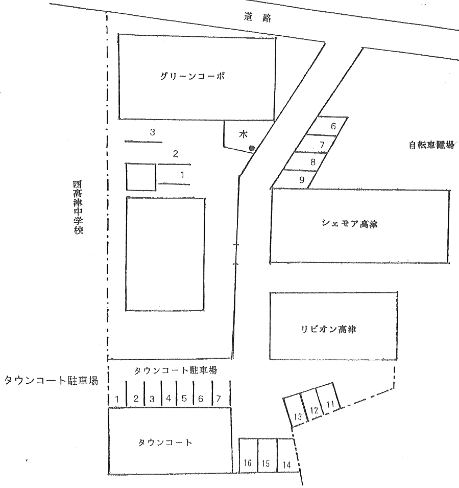 タウンコート駐車場の駐車配置図
